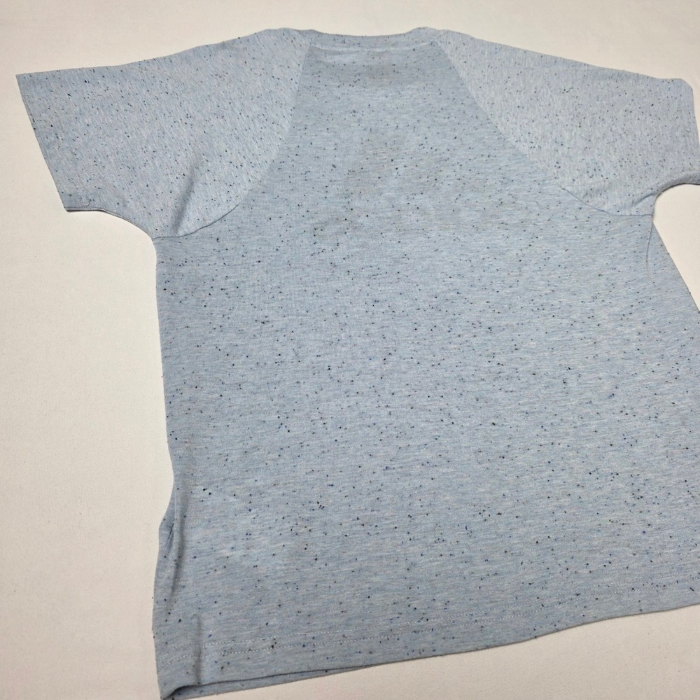 Adidas Graphic T-Shirt Women Small Blue Speckled Neps Distressed Logo Relaxed - Picture 9 of 11